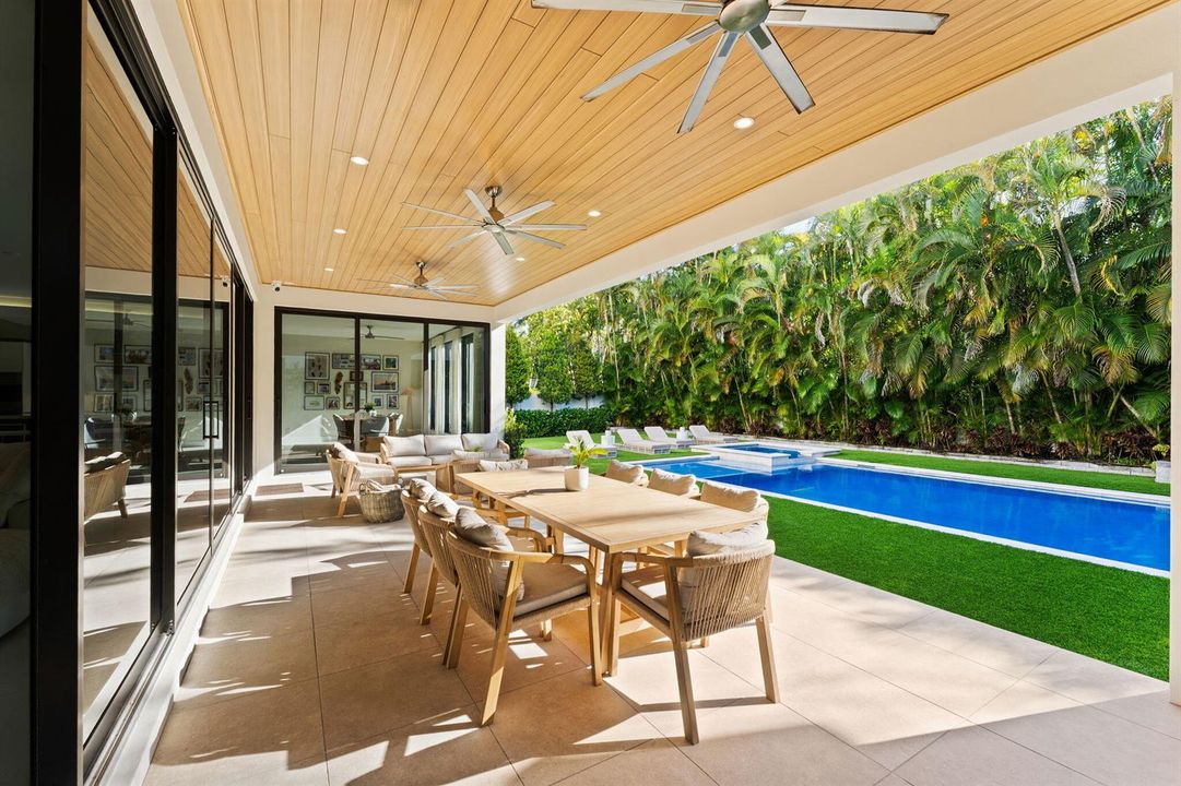 covered patio overlooking pool
