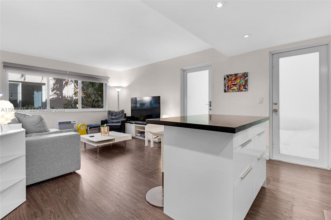 open kitchen with island