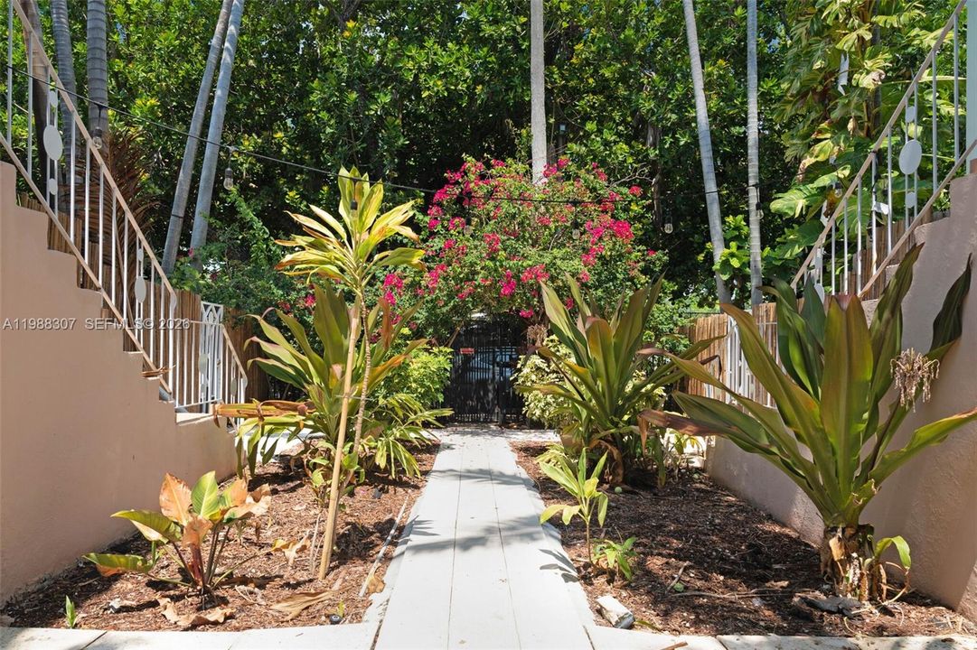 View walking towards the front gate of community