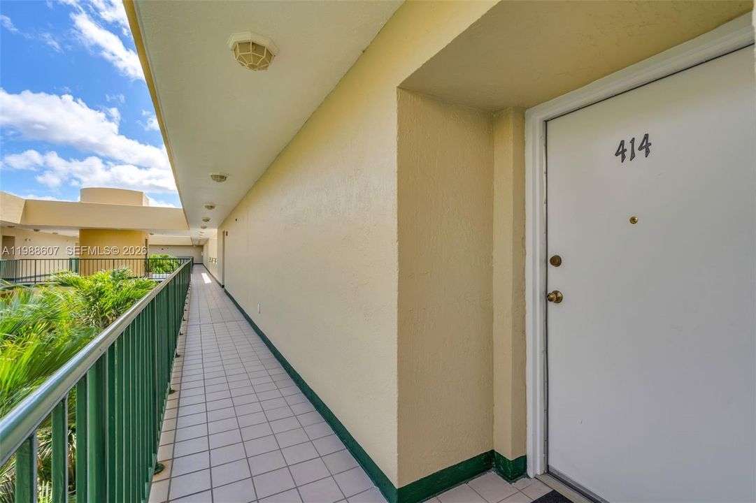 Front door, covered walkway