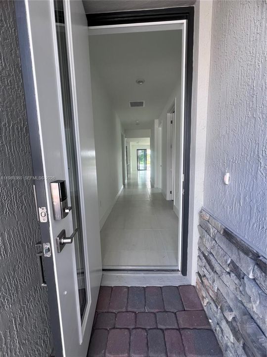 Entering house