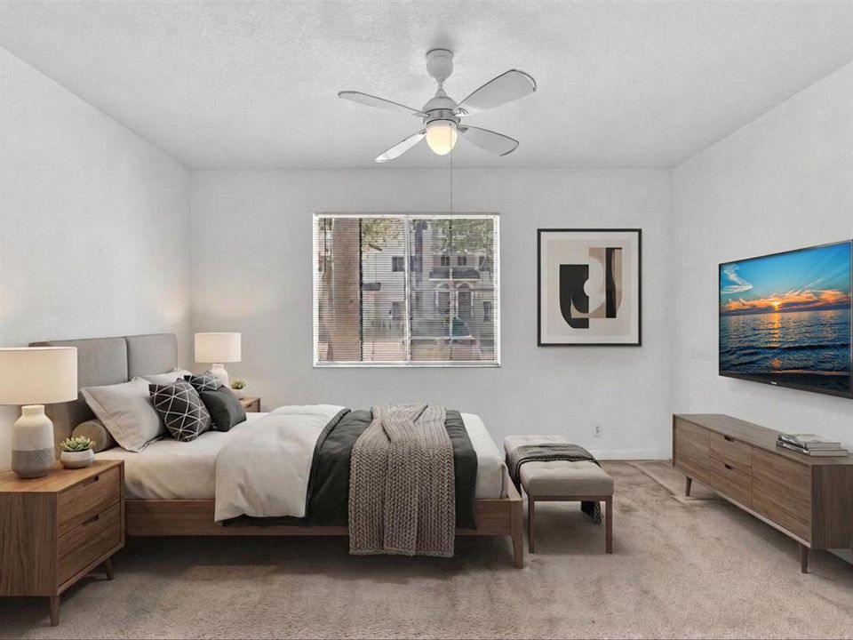 Virtually Staged Primary Bedroom