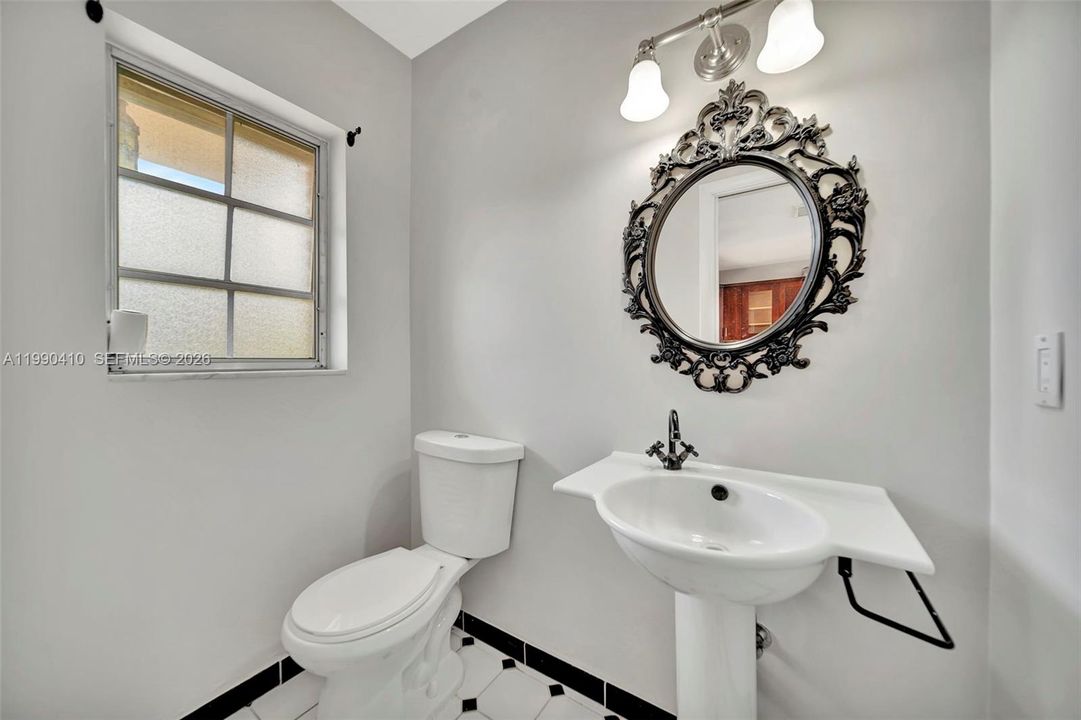 Powder room on the first floor