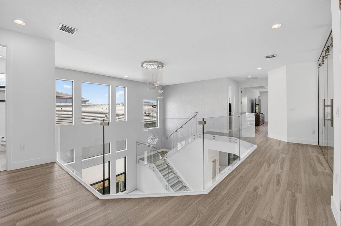 chandalier and railings