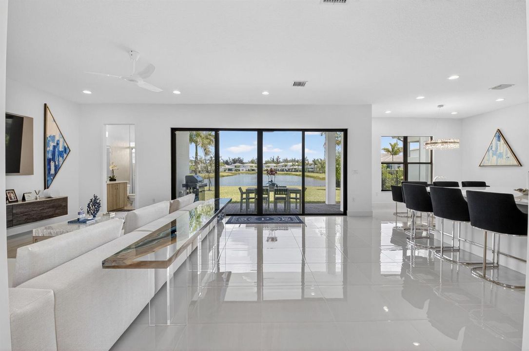 living room and kitchen