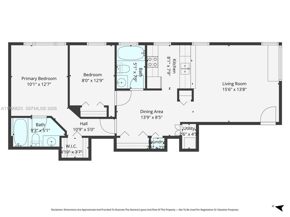 На продажу: $399,000 (2 спален, 2 ванн, 825 Квадратных фут)