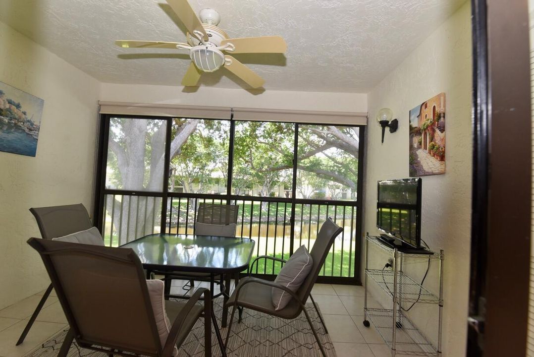screened lanai over water and golfcourse