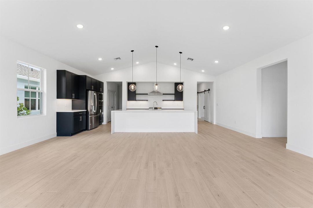 Kitchen, Great Room & Dining Area