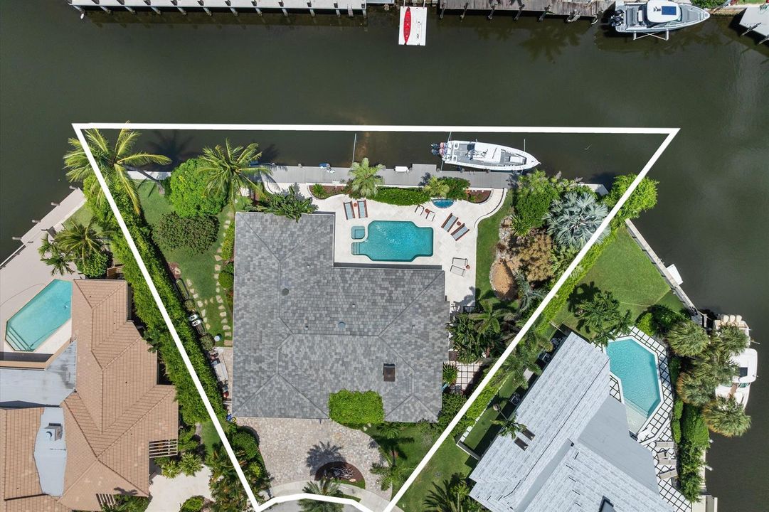direct overhead with property line