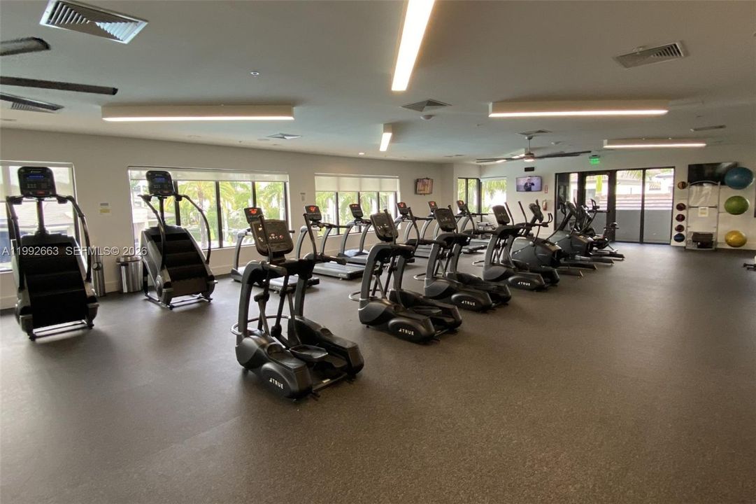 Cardio room with view