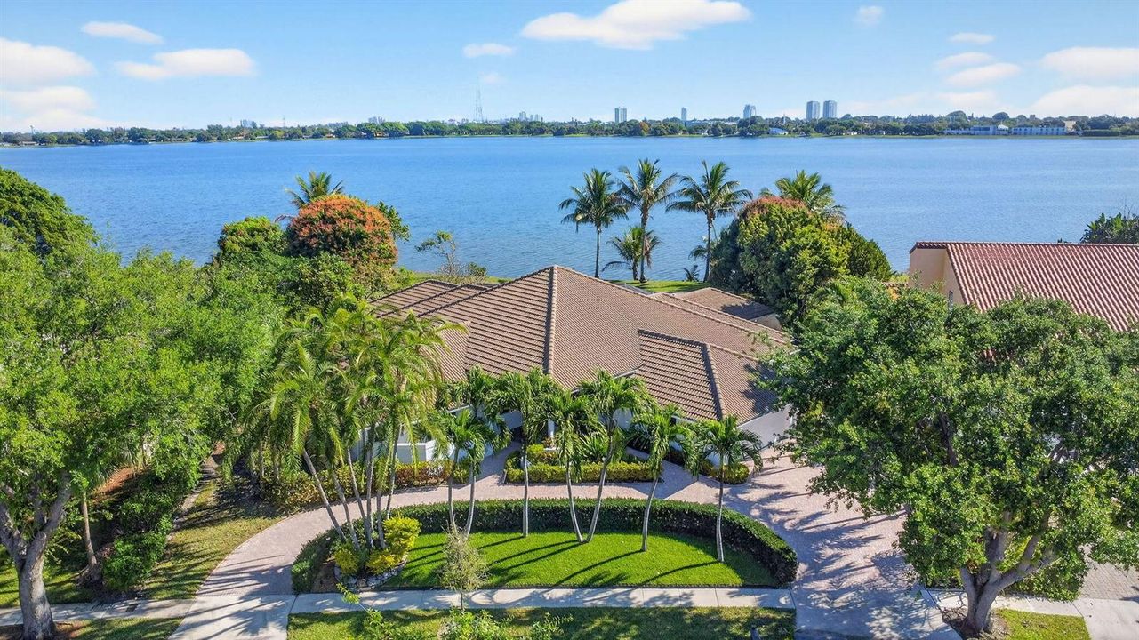 front drone with lake