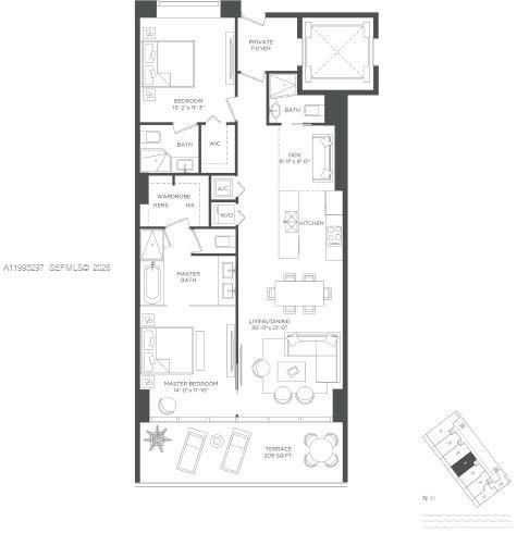 En Venta: $895,000 (2 camas, 3 baños, 1193 Pies cuadrados)
