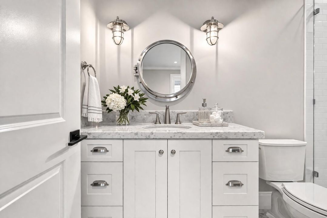 Modern nautical-inspired bathroom vanity