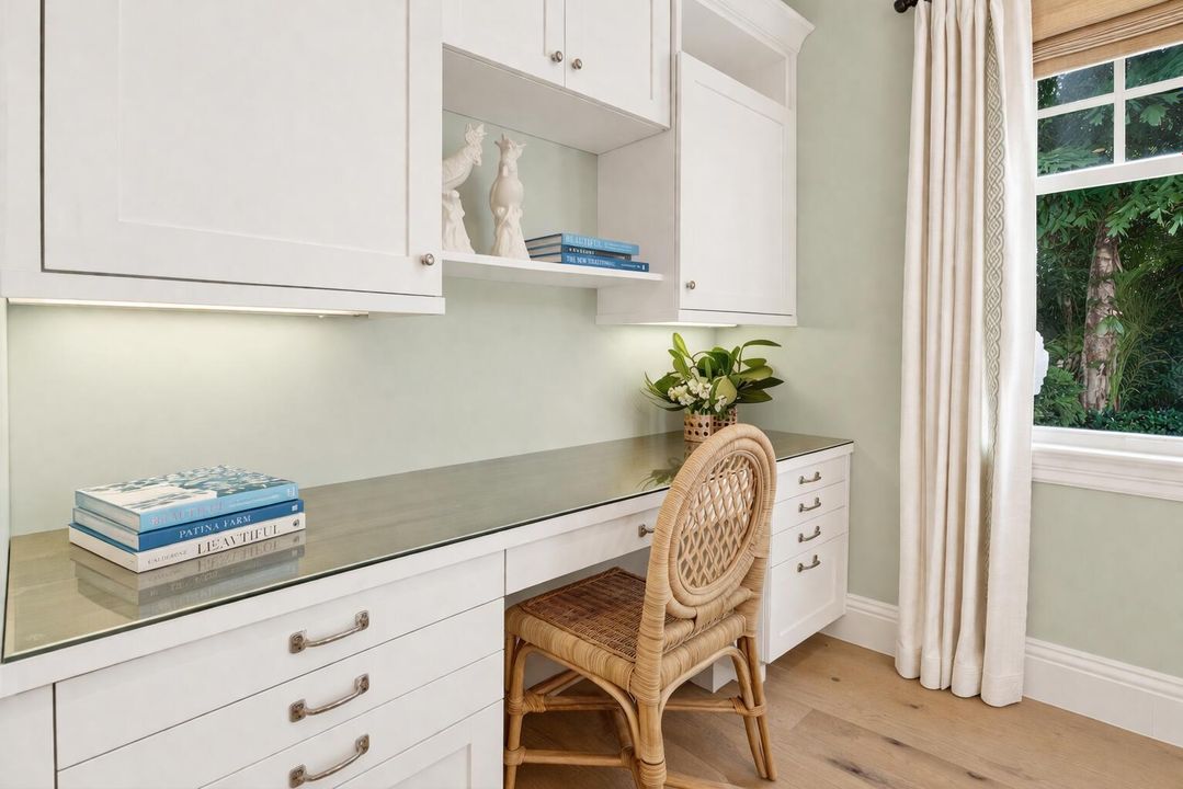 Serene coastal home office nook
