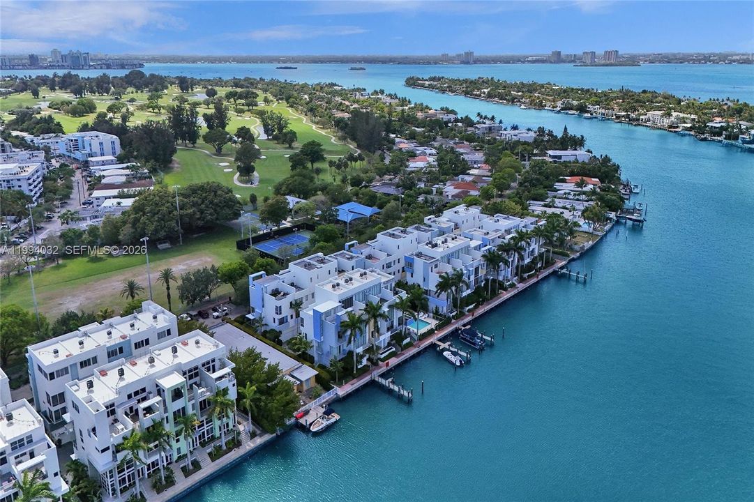 Bird eye view of the amenities and bay