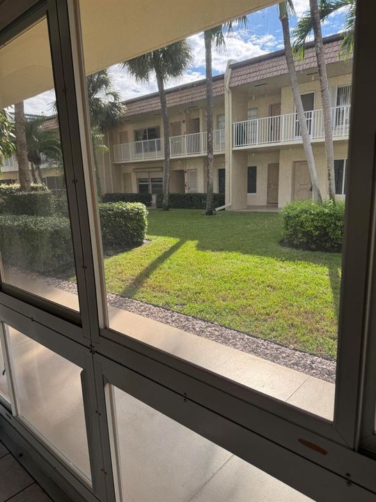 Inside looking out at Courtyard