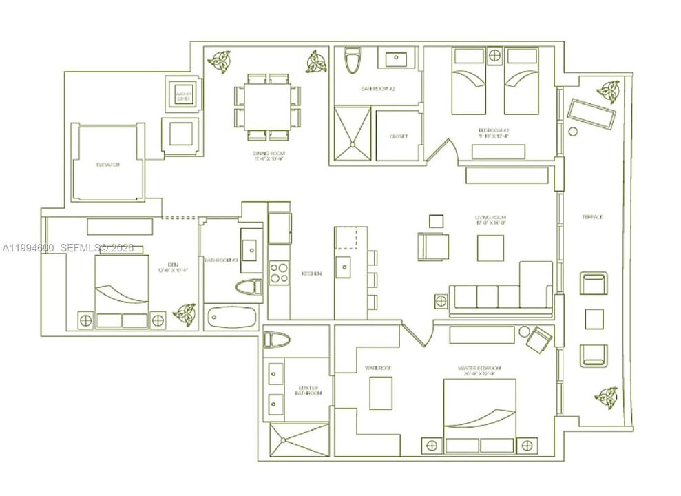 В аренду: $7,500 (2 спален, 3 ванн, 1283 Квадратных фут)