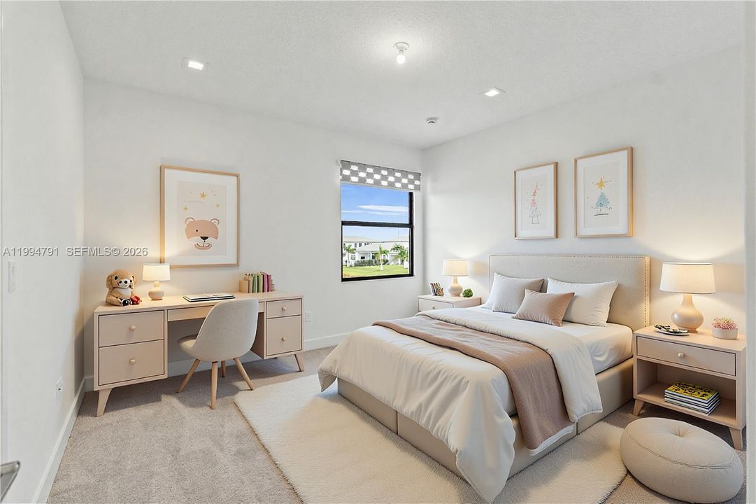 Virtually Staged - 4th bedroom with ensuite bath