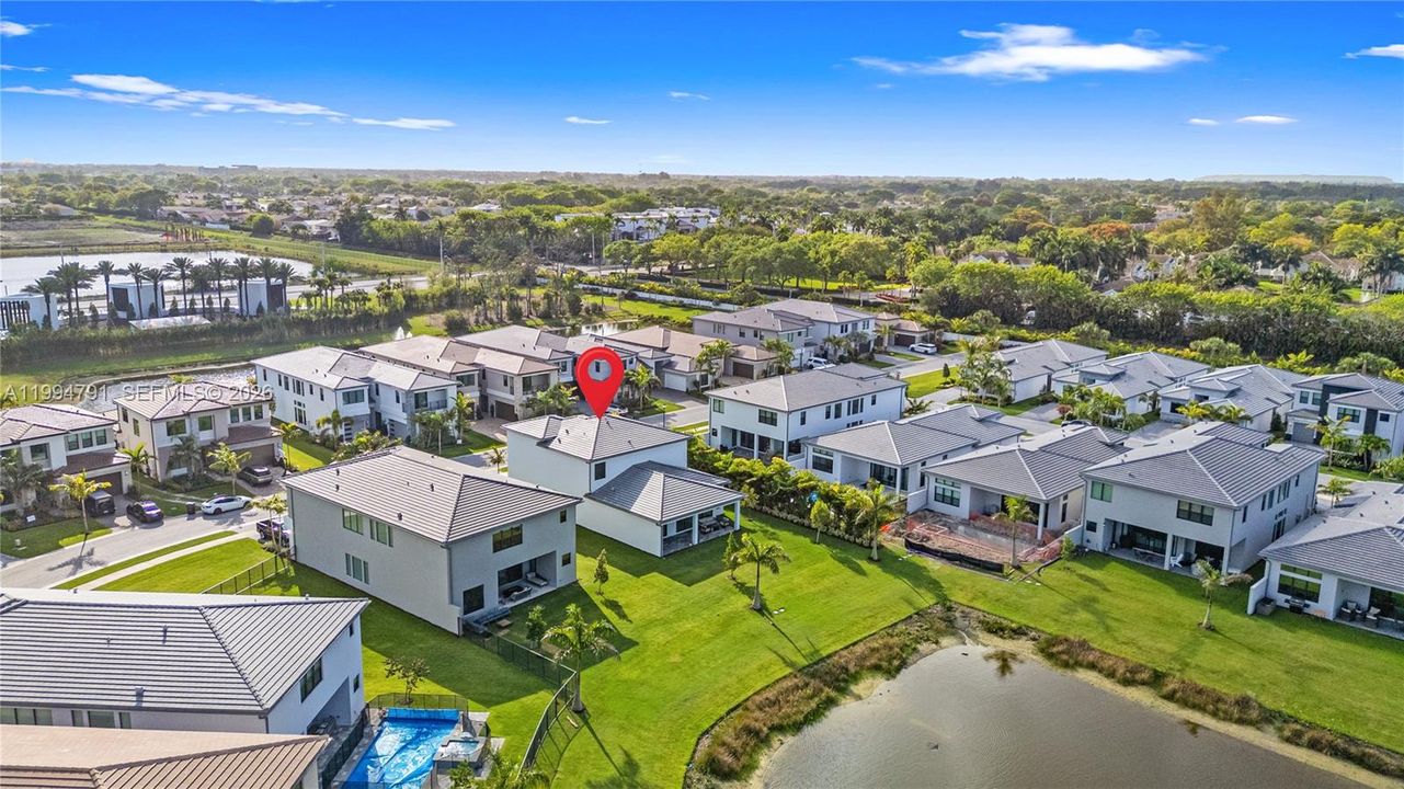 Overhead view of property looking southeast