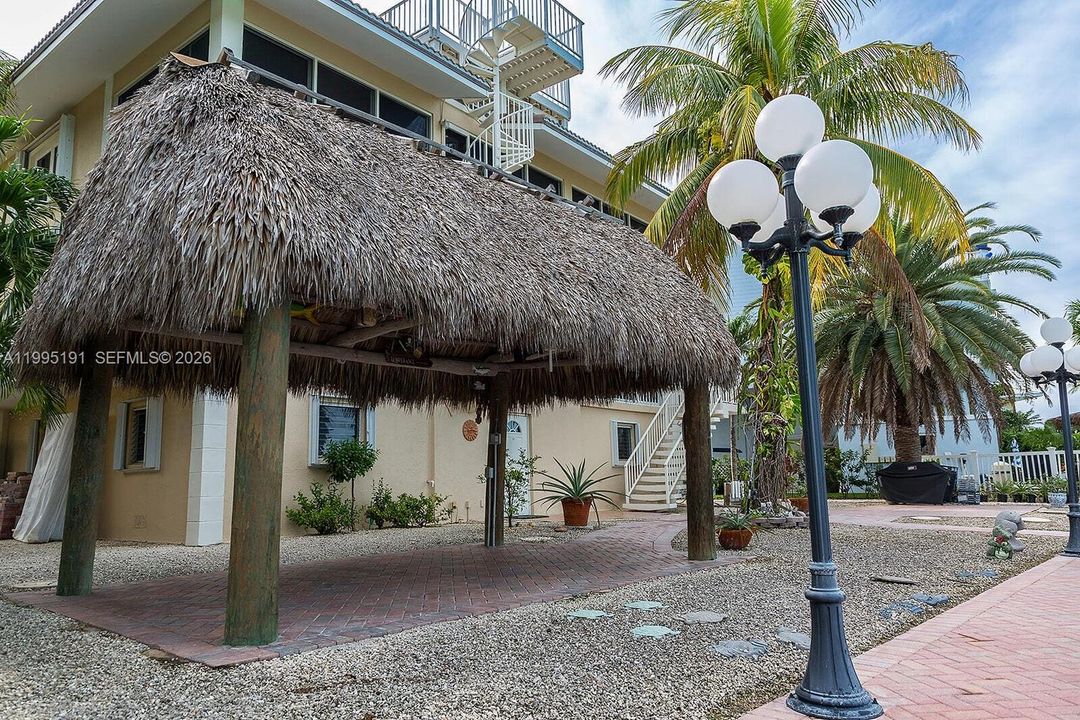 with Tiki Hut