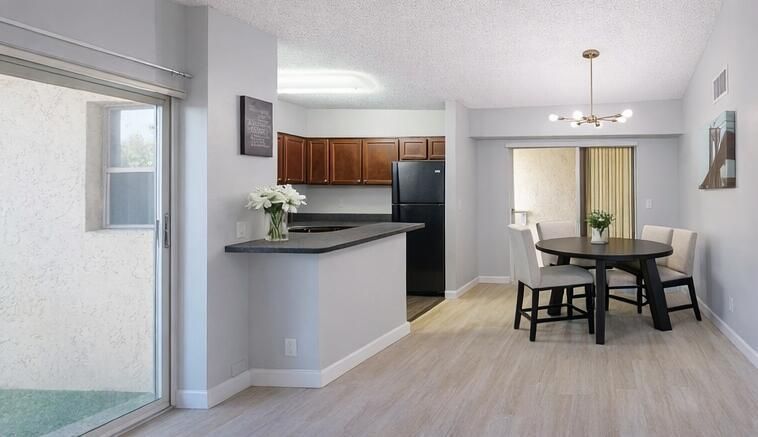 Living area dining view