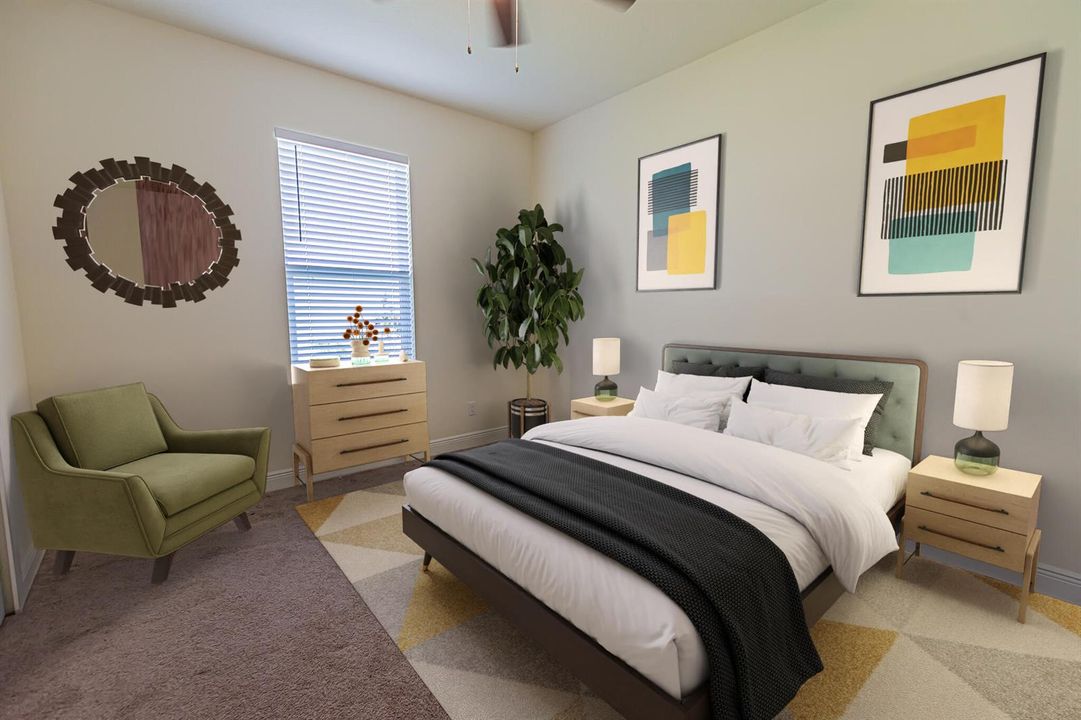 virtually staged - bedroom