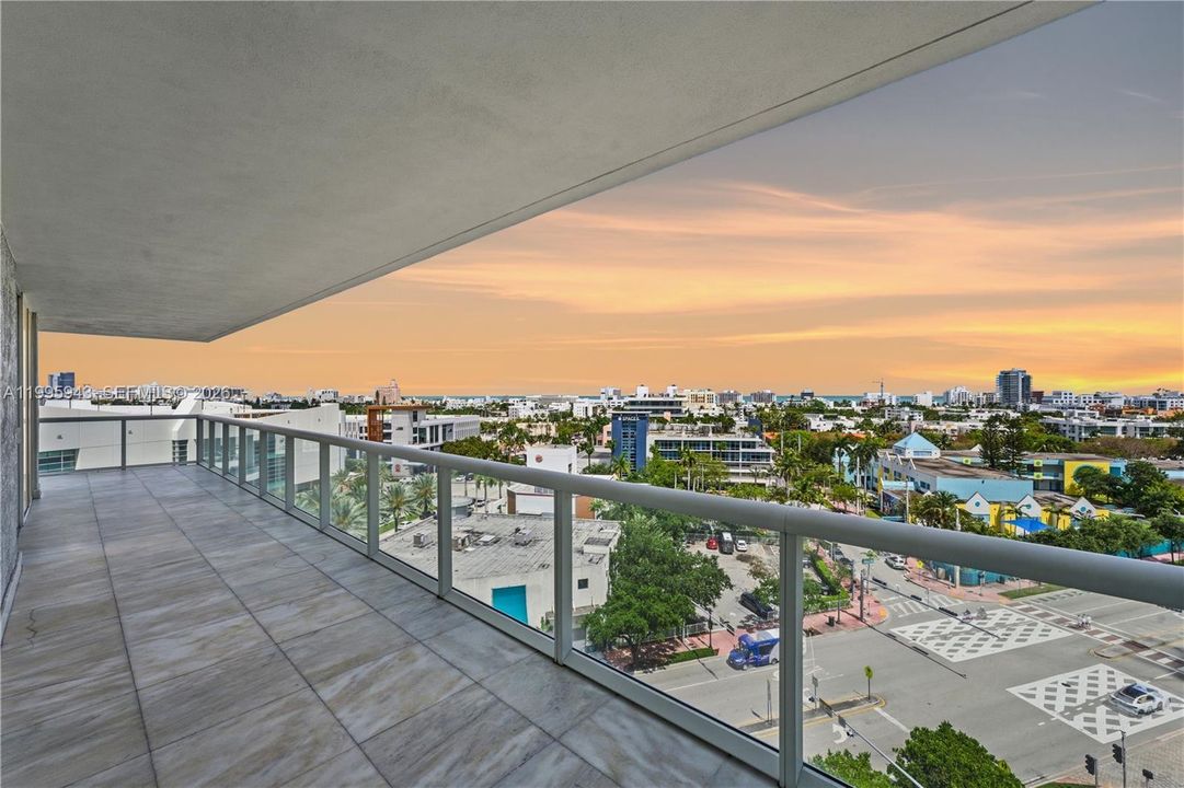 Facing South & East Segment of wraparound balcony