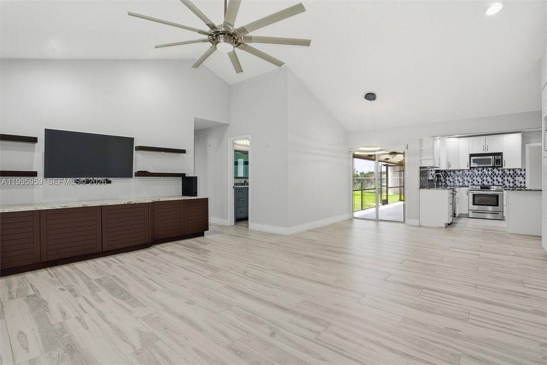 Family Room Towards Kitchen and Back Patio