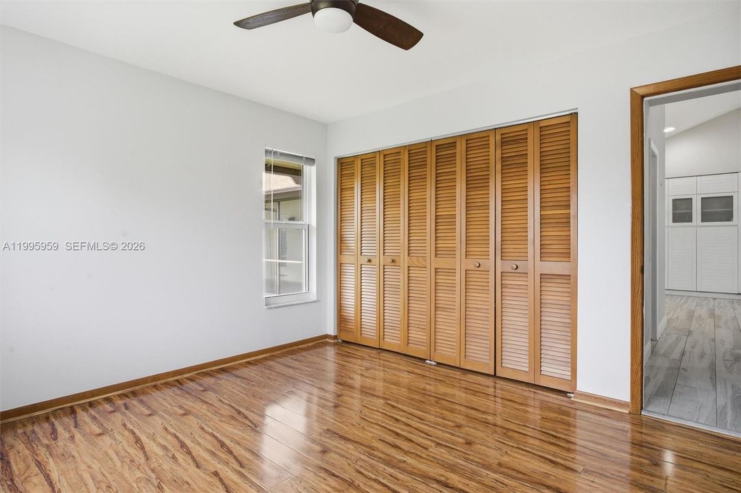 2nd Bedroom with Wood Closet Doors
