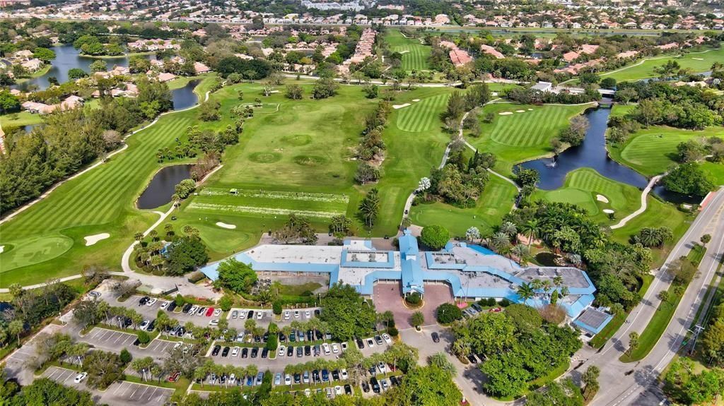 Manicured golf views.
