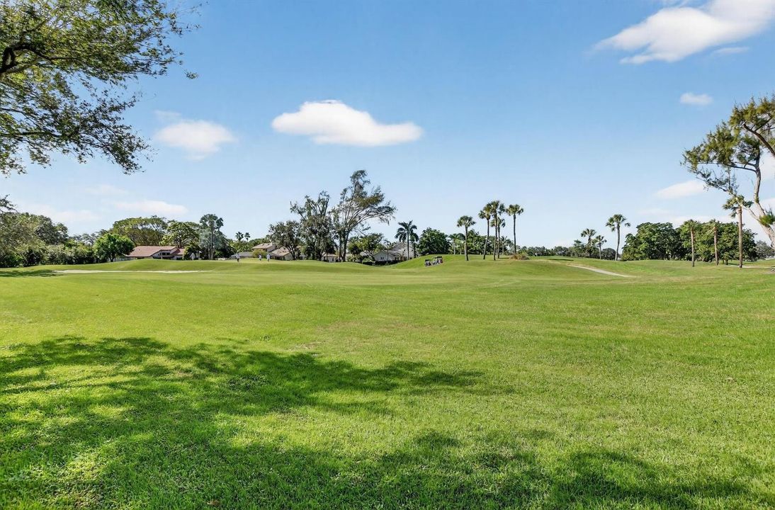 Green fairways.