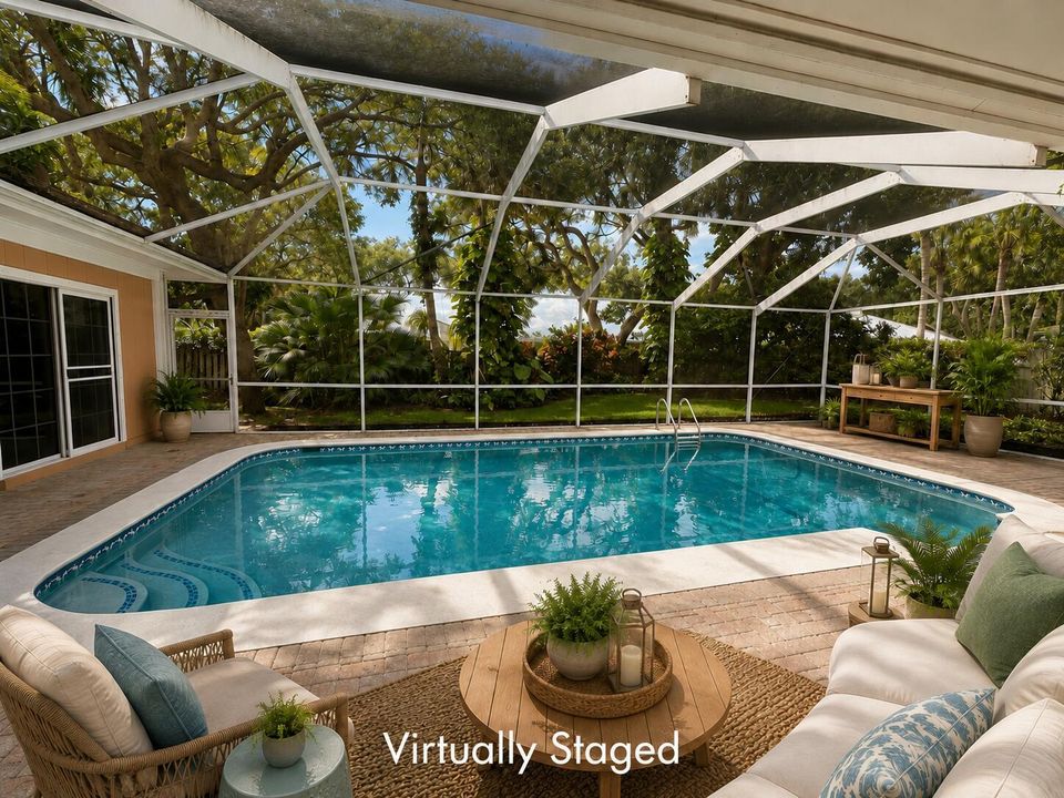 Virtually Staged Pool Area