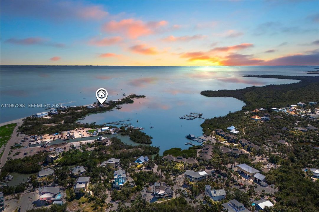 The sunset overlooking the bay.