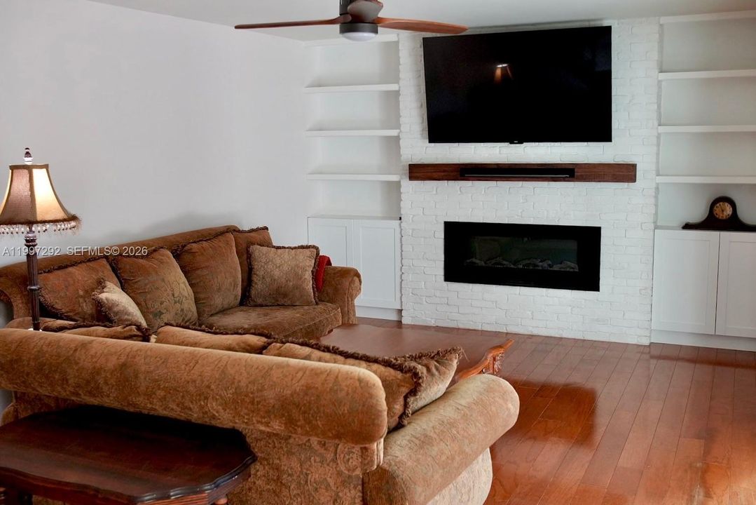 Wood floors, custom wall