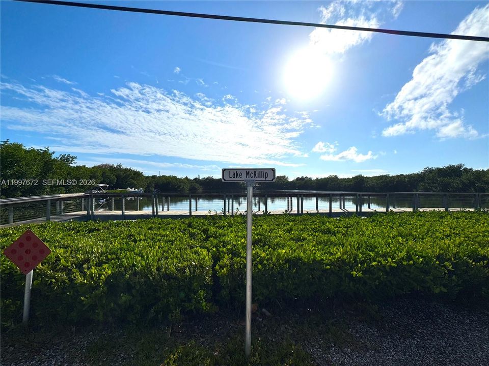 Lake McKillip at end of block