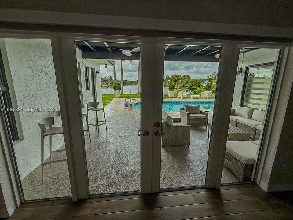 Impact French Doors overlooking covered Patio
