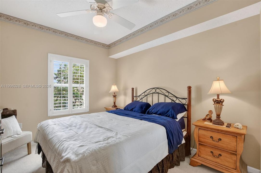Second bedrooms with Plantation shutters