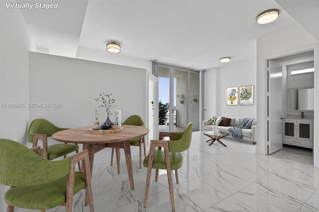 The furniture in photo has been virtually added