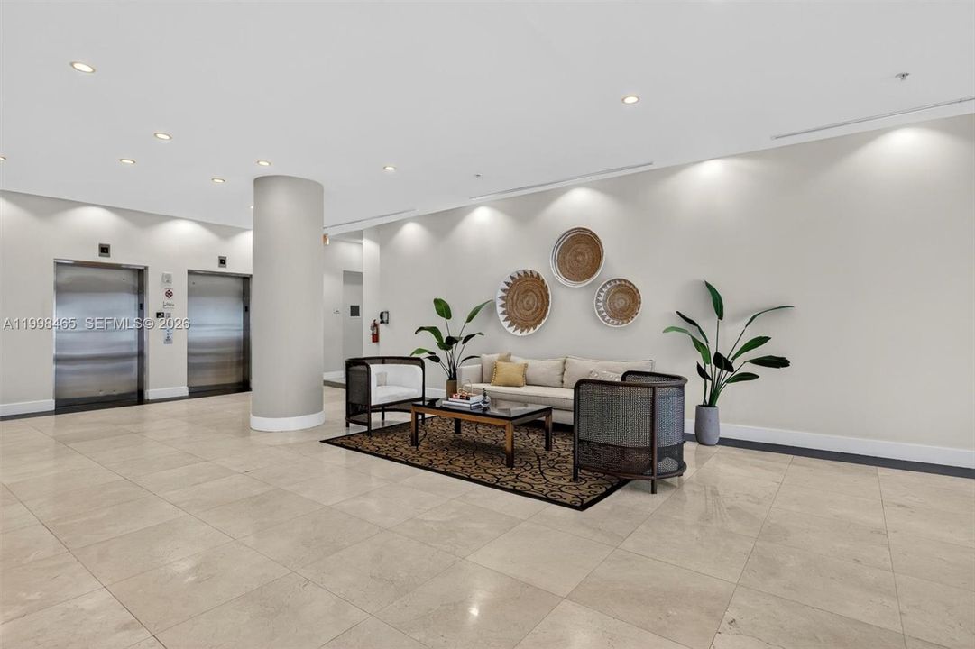 Welcome area at lobby entrance