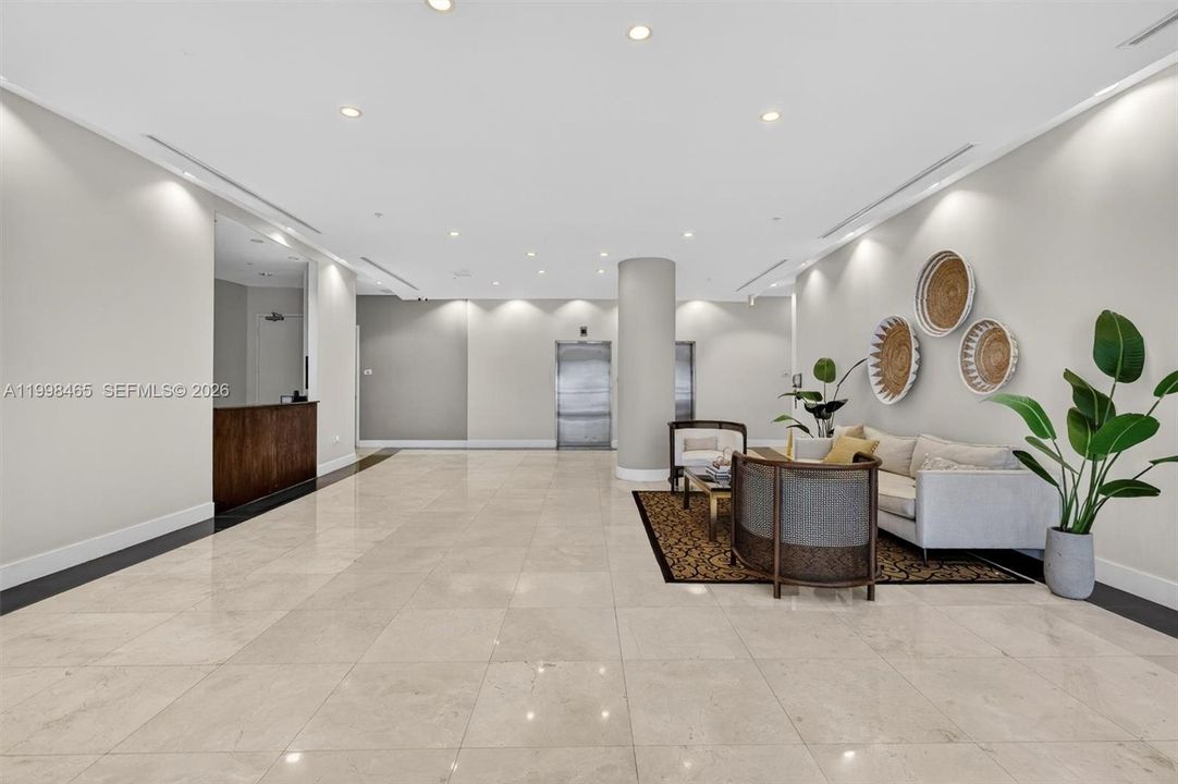 Welcome area at lobby entrance