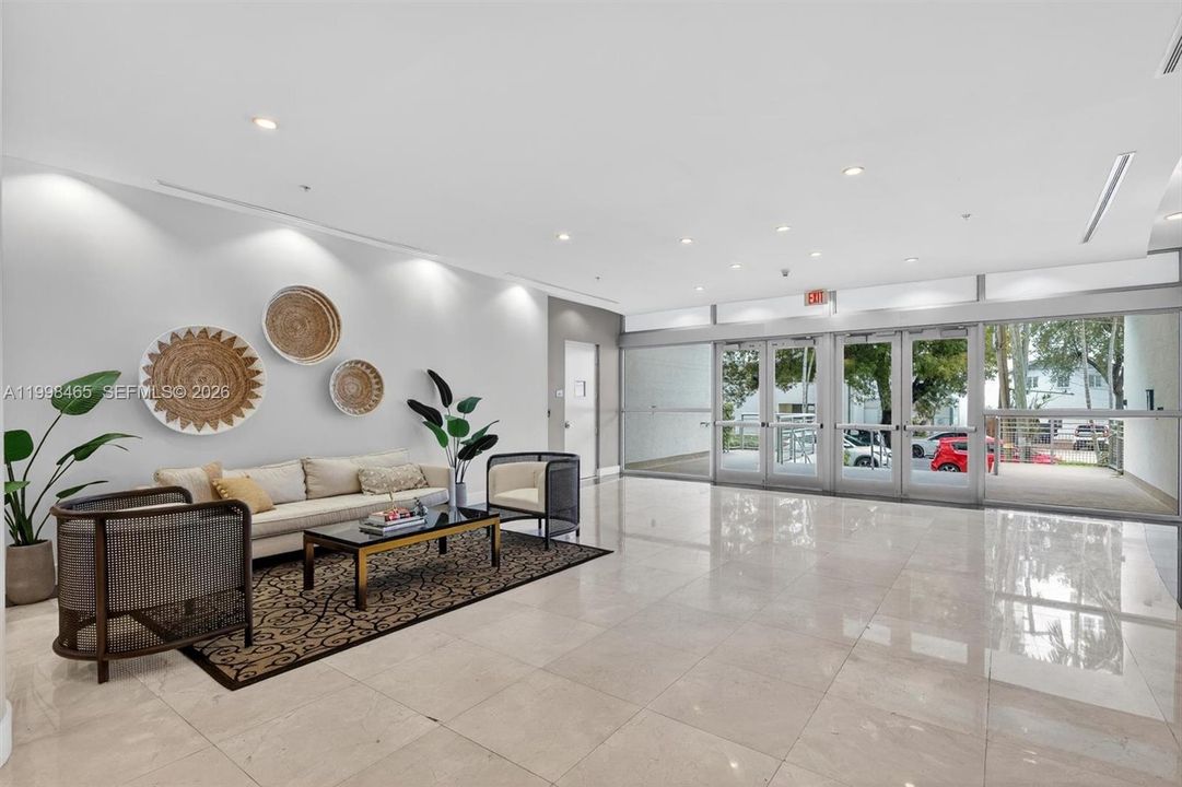 Welcome area at lobby entrance