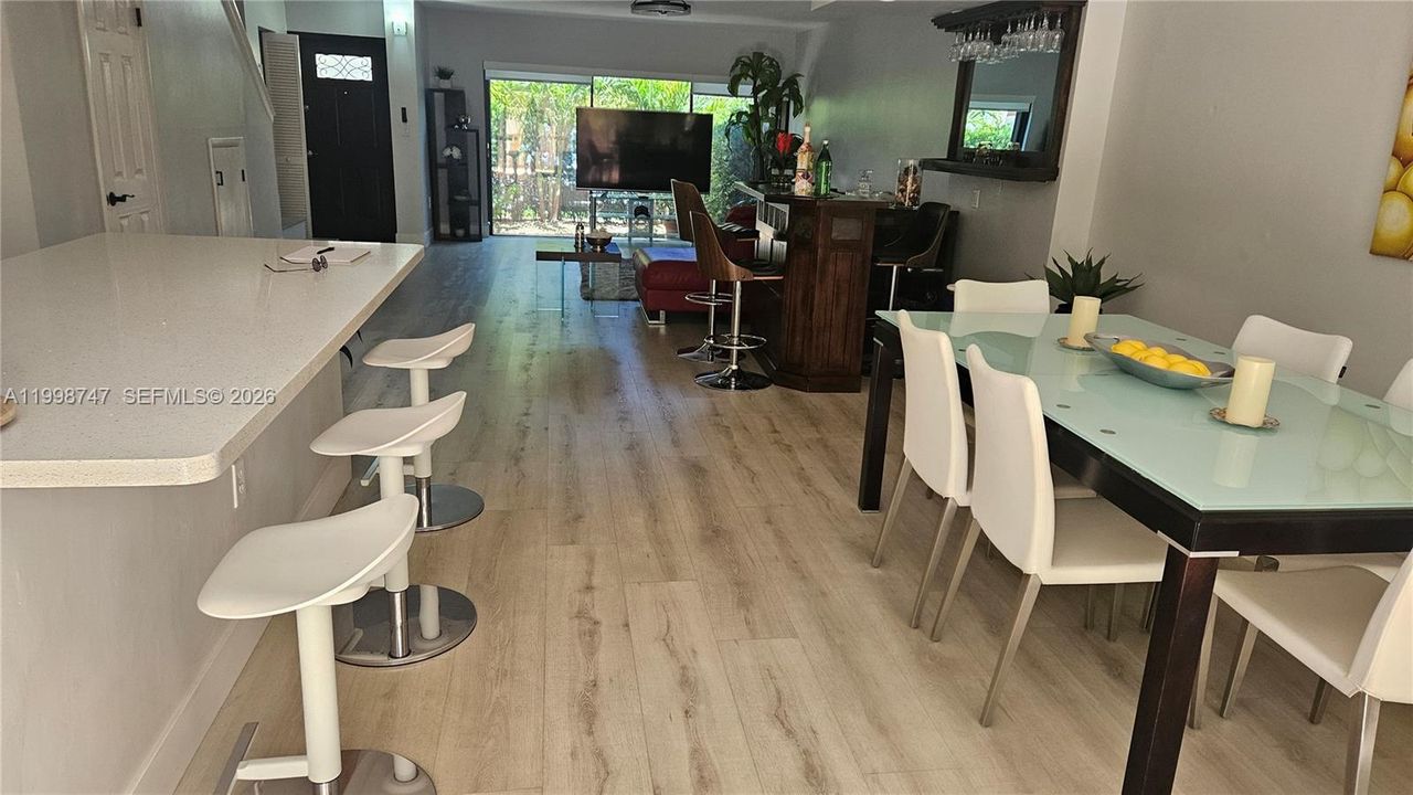 View from dining area and Isle