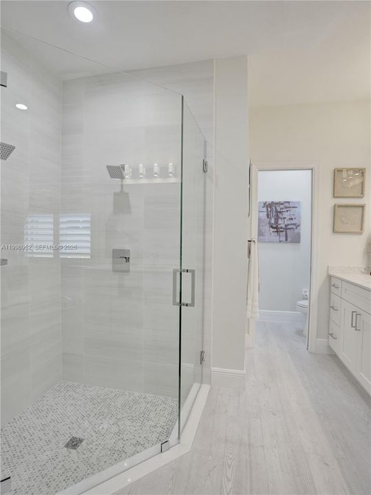 Renovated shower in master bedroom