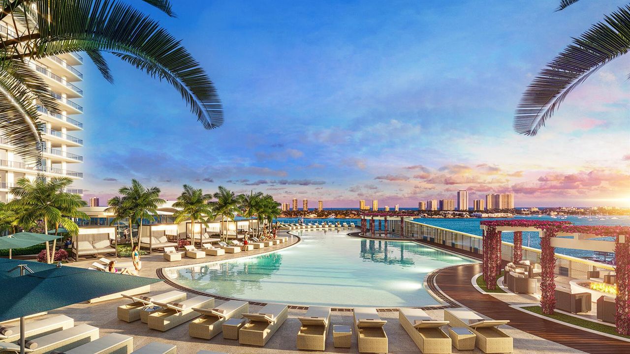 RESORT POOL/6TH FLOOR RENDERING