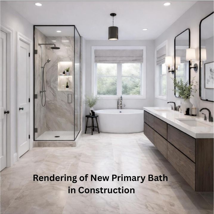 Rendering of New Primary Bath in Constru