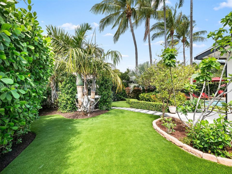 Hot tub perfectly situated in the lushly landscaped gardens