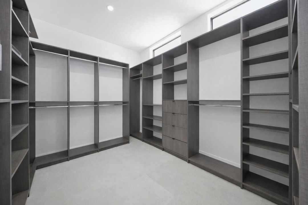 Minimalist walk-in closet interior