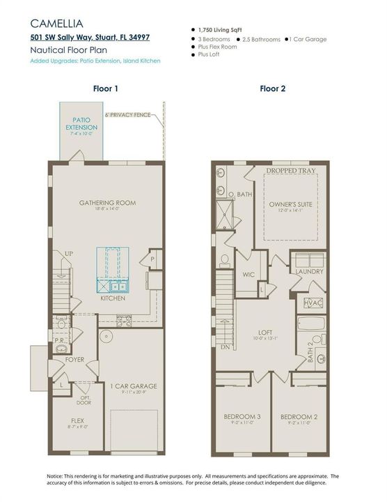 501 SW Sally Way_Nautical FLOOR PLAN w K