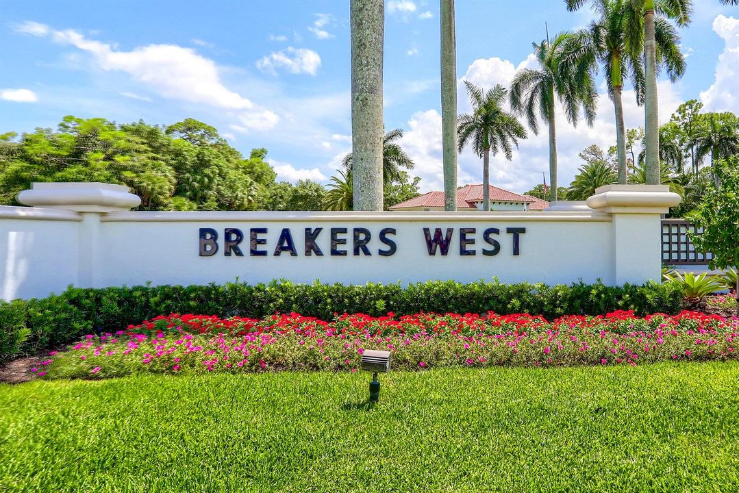 Breakers West Entrance sign daytime