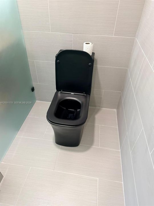 Private enclosed toilet master bedroom